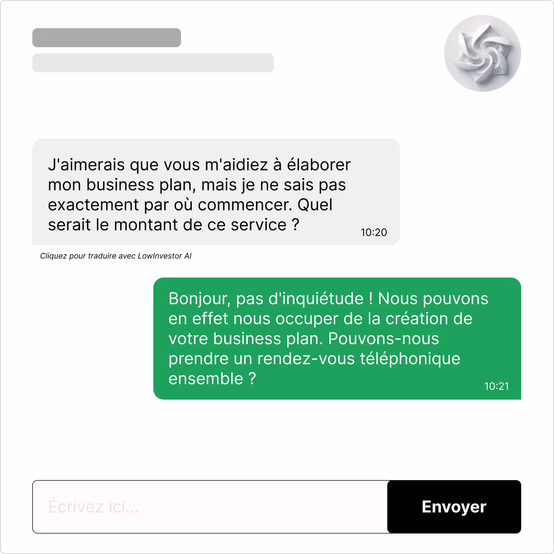 Échangez librement avec votre prospect