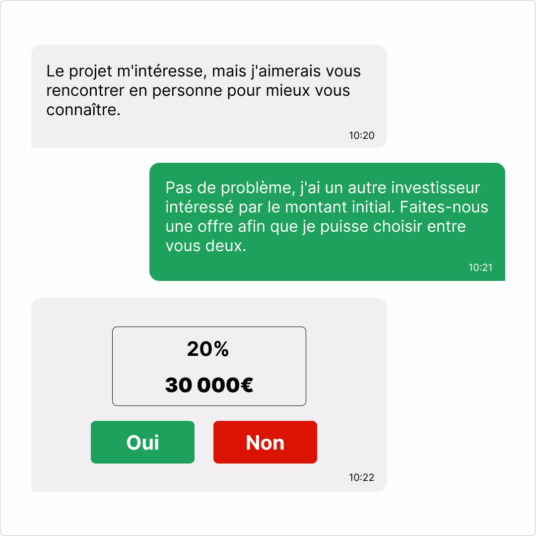 Discutez et signez une lettre d’intention.