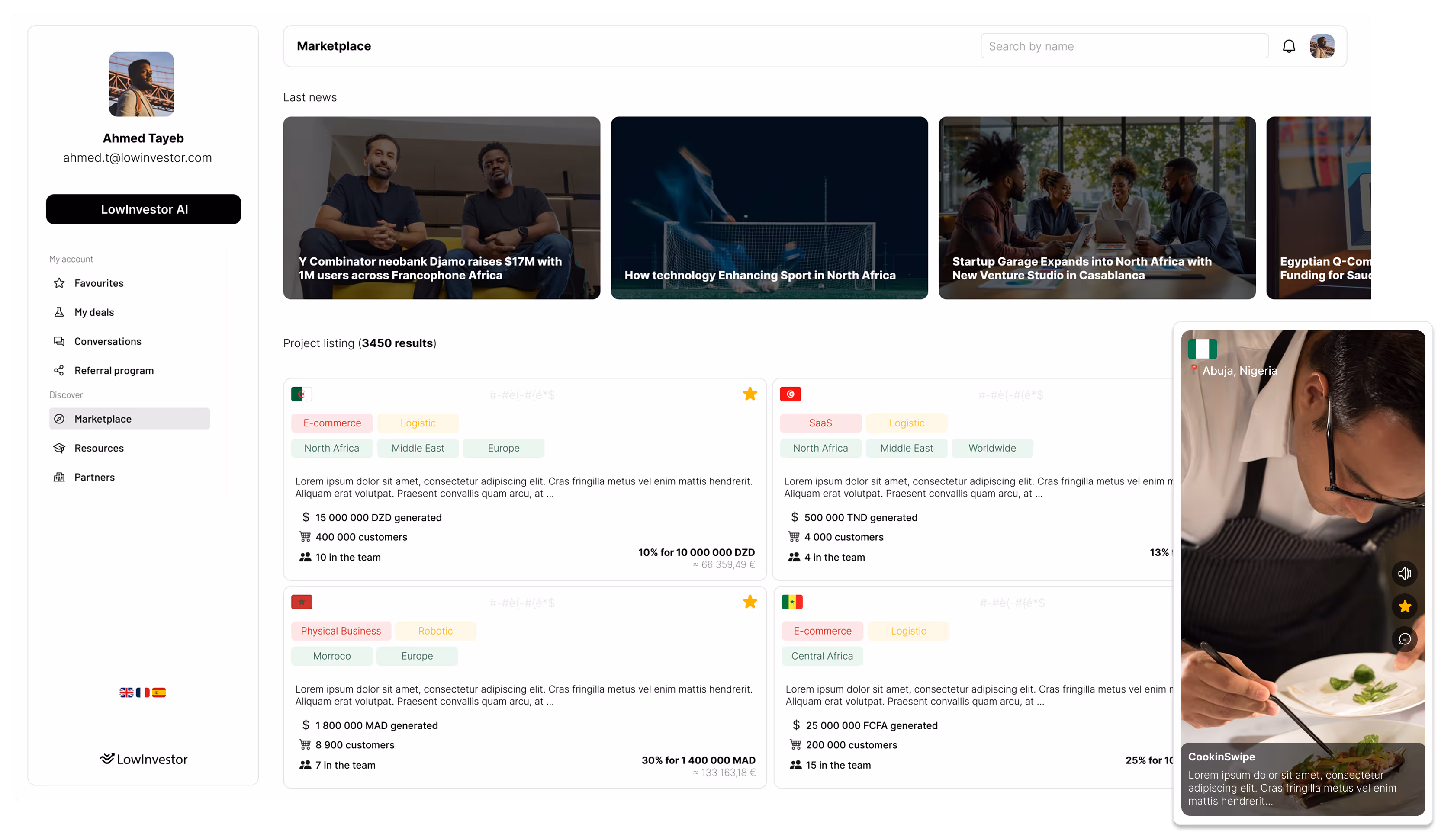 LowInvestor dashboard