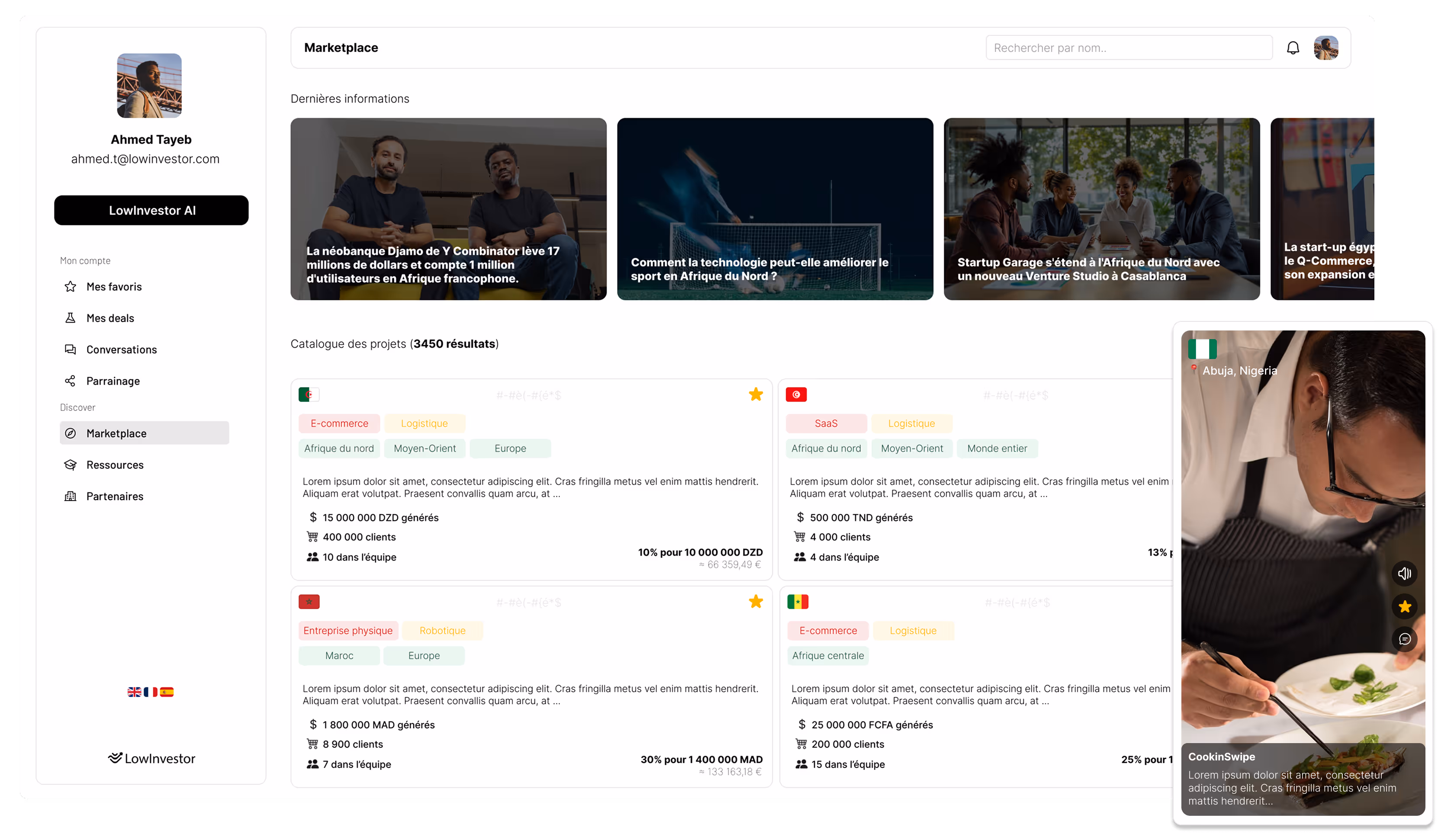 LowInvestor dashboard