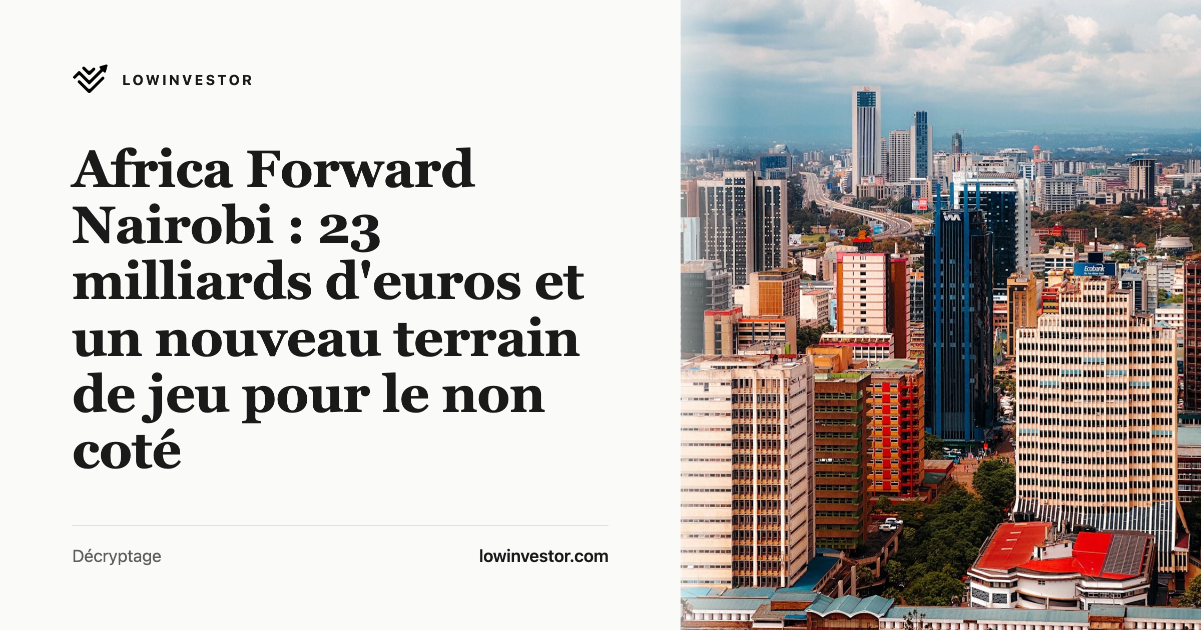 Africa Forward Nairobi : 23 milliards d'euros et un nouveau terrain de jeu pour le non coté