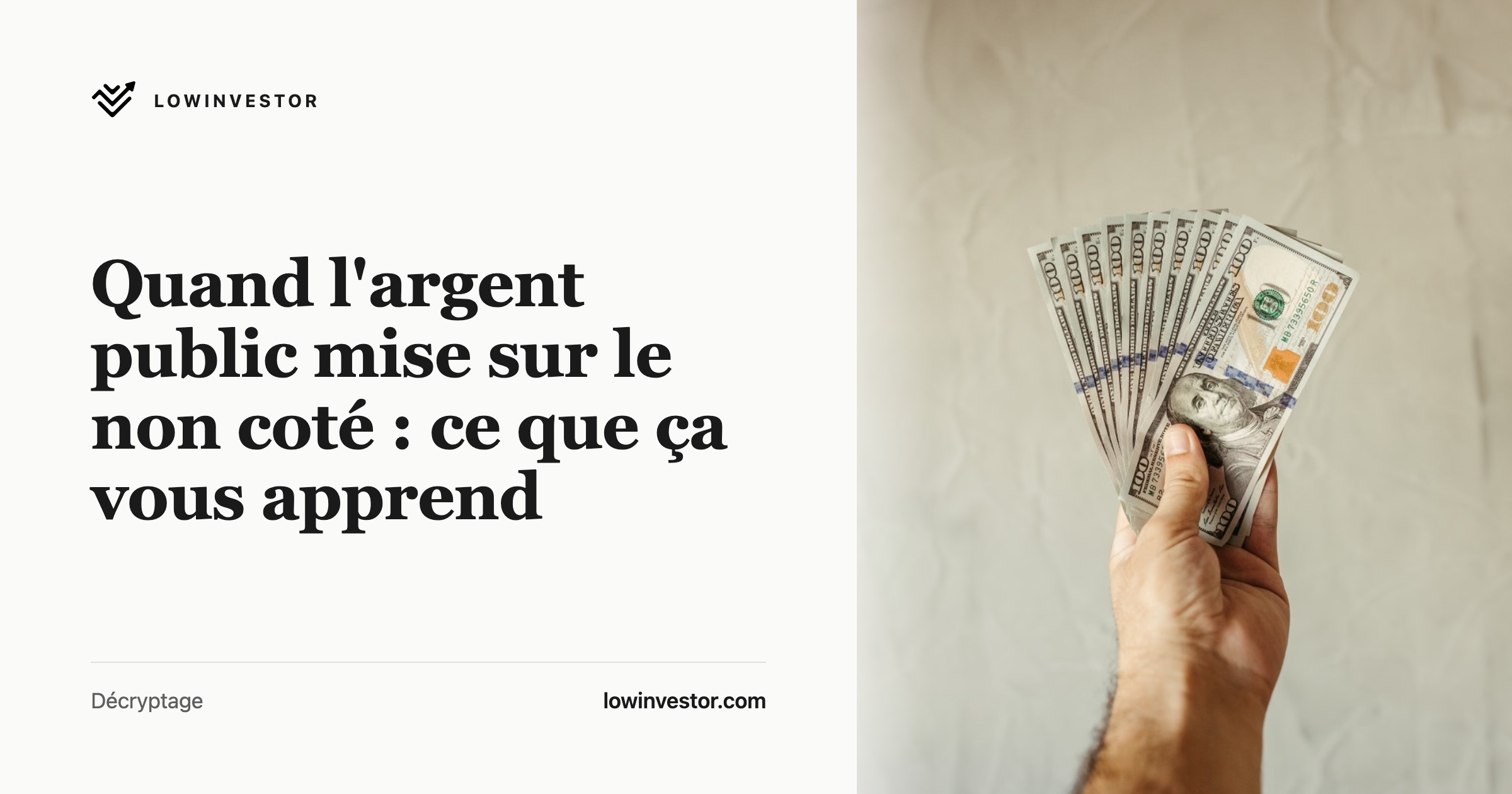Quand l'argent public mise sur le non coté : ce que ça vous apprend