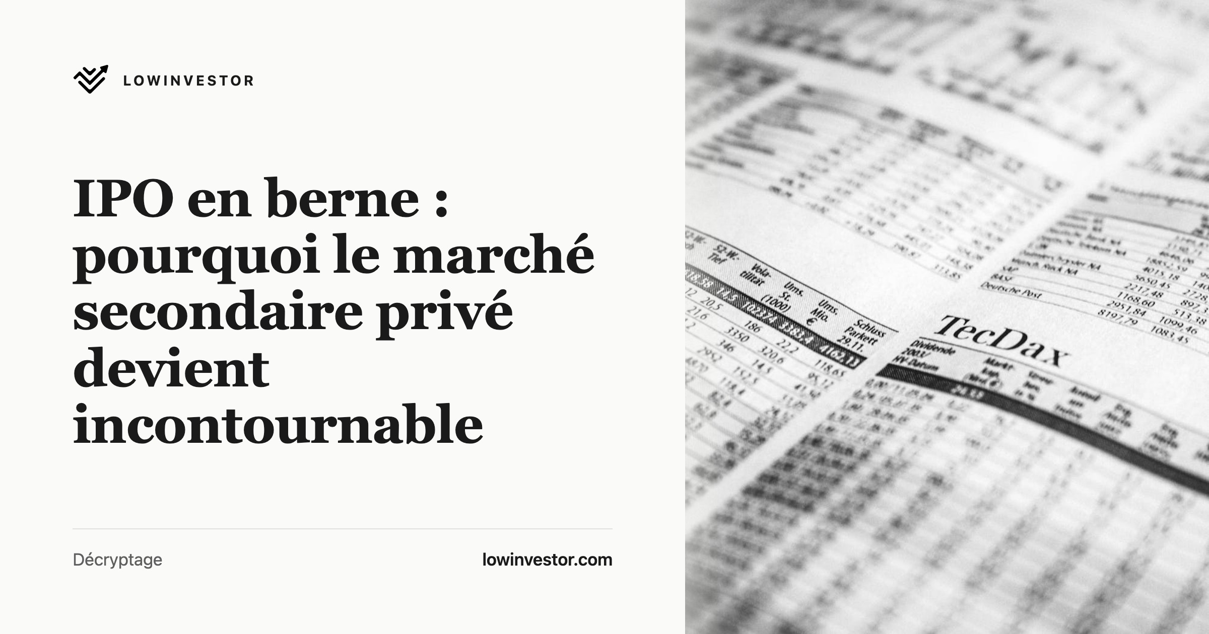 IPO en berne : pourquoi le marché secondaire privé devient incontournable