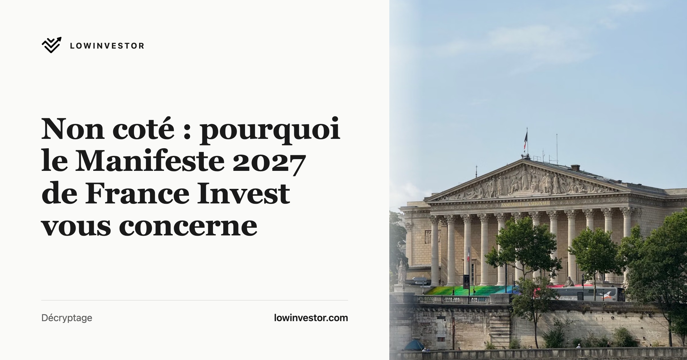 Non coté : pourquoi le Manifeste 2027 de France Invest vous concerne